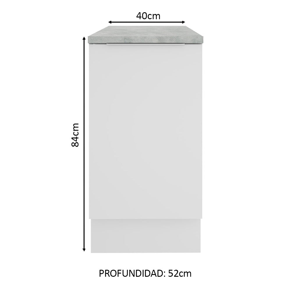 Bajo Mesada Cocina 40 cm 1 Puerta Blanco Stella Madesa