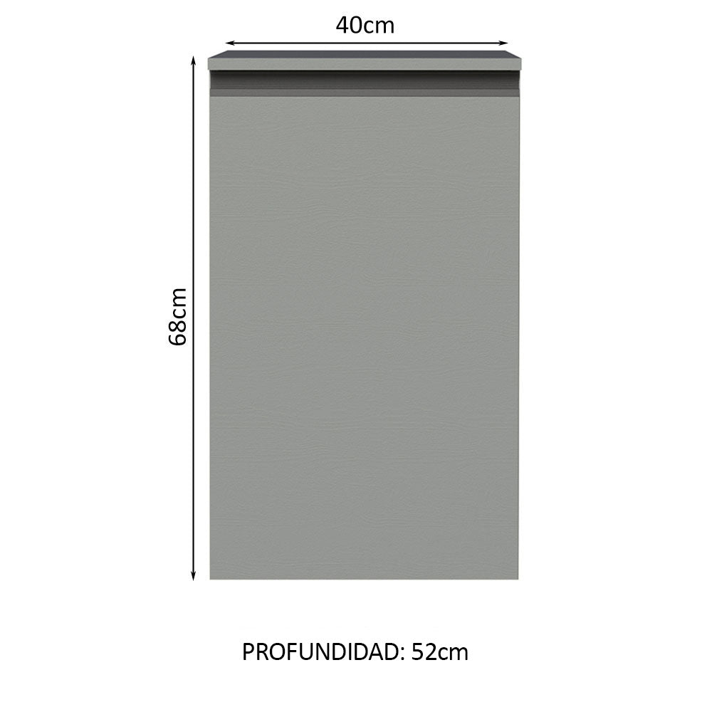 Bajo Mesada 40 cm 1 Puerta Nice Gris