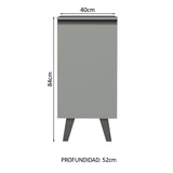 Bajo Mesada Cocina 40 cm 1 Puerta con Patas Gris Nice Madesa