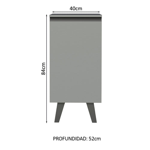 Bajo Mesada 40 cm 1 Puerta con Patas Gris Nice Madesa