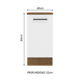 Bajo Mesada Agata 40 cm 1 Puerta Marrón/Blanco