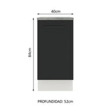 Bajo Mesada 40 cm Sin cajones 1 Puerta Agata Blanco/Negro