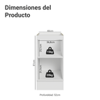 Bajo Mesada 40 cm 1 Puerta Sin Mesada Blanco/Negro Agata Madesa