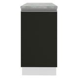 Bajo Mesada 40 cm 1 Puerta Glamy Blanco/Negro