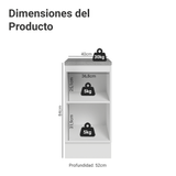 Bajo Mesada de Cocina 40 cm 1 Puerta Blanco/Negro Lux Madesa
