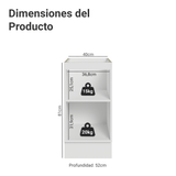 Bajo Mesada de Cocina 40 cm 1 Puerta (Sin Mesada) Blanco/Negro Lux Madesa
