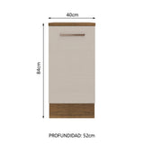Bajo Mesada 40 cm 1 Puerta Agata Marrón/Crema