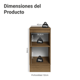 Bajo Mesada de Cocina 40 cm 1 Puerta (Con Mesada) Marrón/Negro Lux Madesa
