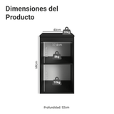 Bajo Mesada de Cocina 40 cm 1 Puerta Flotante Negro Nice Madesa
