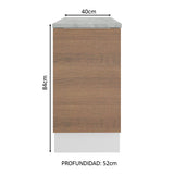 Bajo Mesada Cocina 40 cm 1 Puerta Blanco/Marrón Stella Madesa