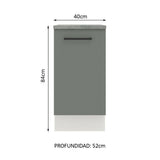 Bajo Mesada 40 cm Sin cajones 1 Puerta Agata Blanco/Gris