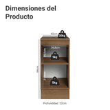Bajo Mesada de Cocina 40 cm 1 Puerta Marrón/Gris Vik Madesa