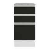 Bajo Mesada 40 cm 3 Cajones Glamy Blanco/Negro