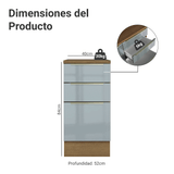 Bajo Mesada de Cocina 40 cm 3 Cajones Marrón/Gris Lux Madesa