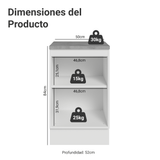 Bajo Mesada de Cocina 50 cm 1 Puerta Blanco/Negro Lux Madesa