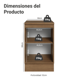 Bajo Mesada de Cocina 50 cm 1 Puerta (Con Mesada) Marrón/Negro Lux Madesa