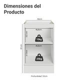 Bajo Mesada 50cm 1 Puerta (Sin Mesada) Blanco/Gris Agata Madesa