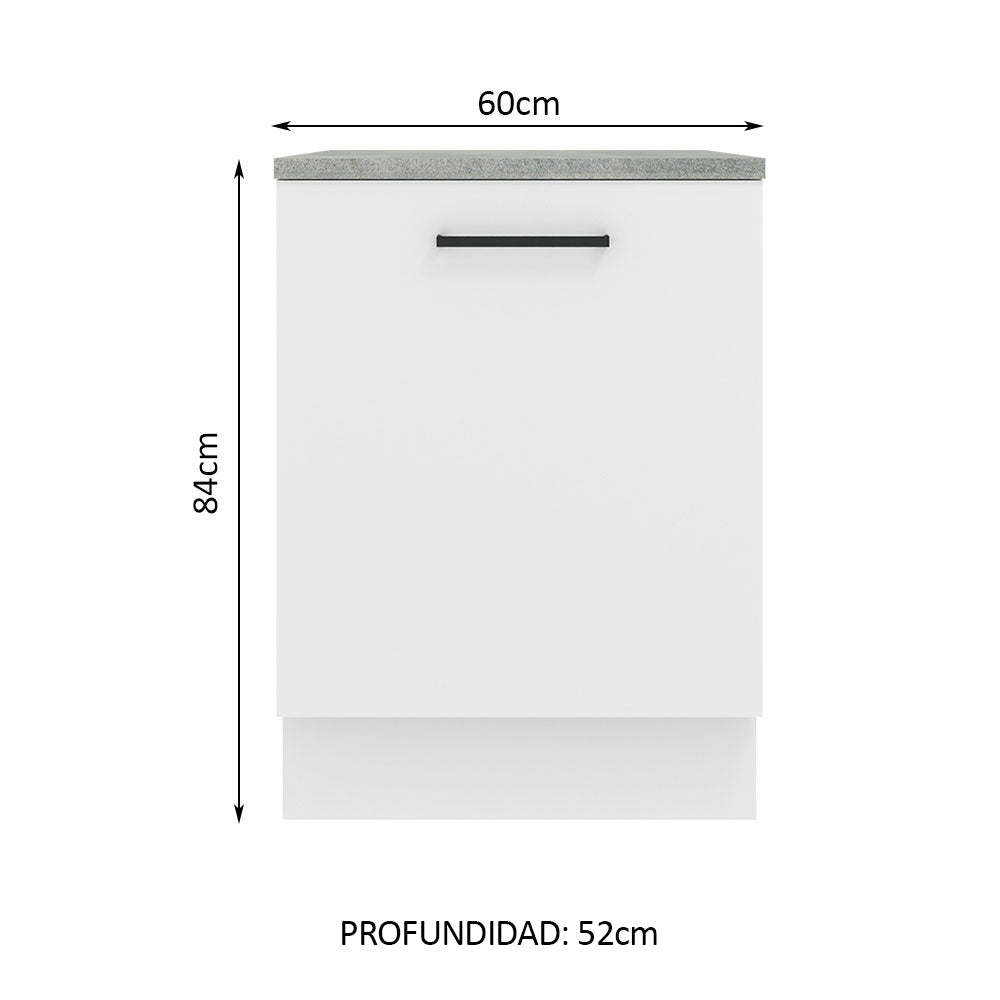 Bajo Mesada 60 cm 1 Puerta Agata Blanco