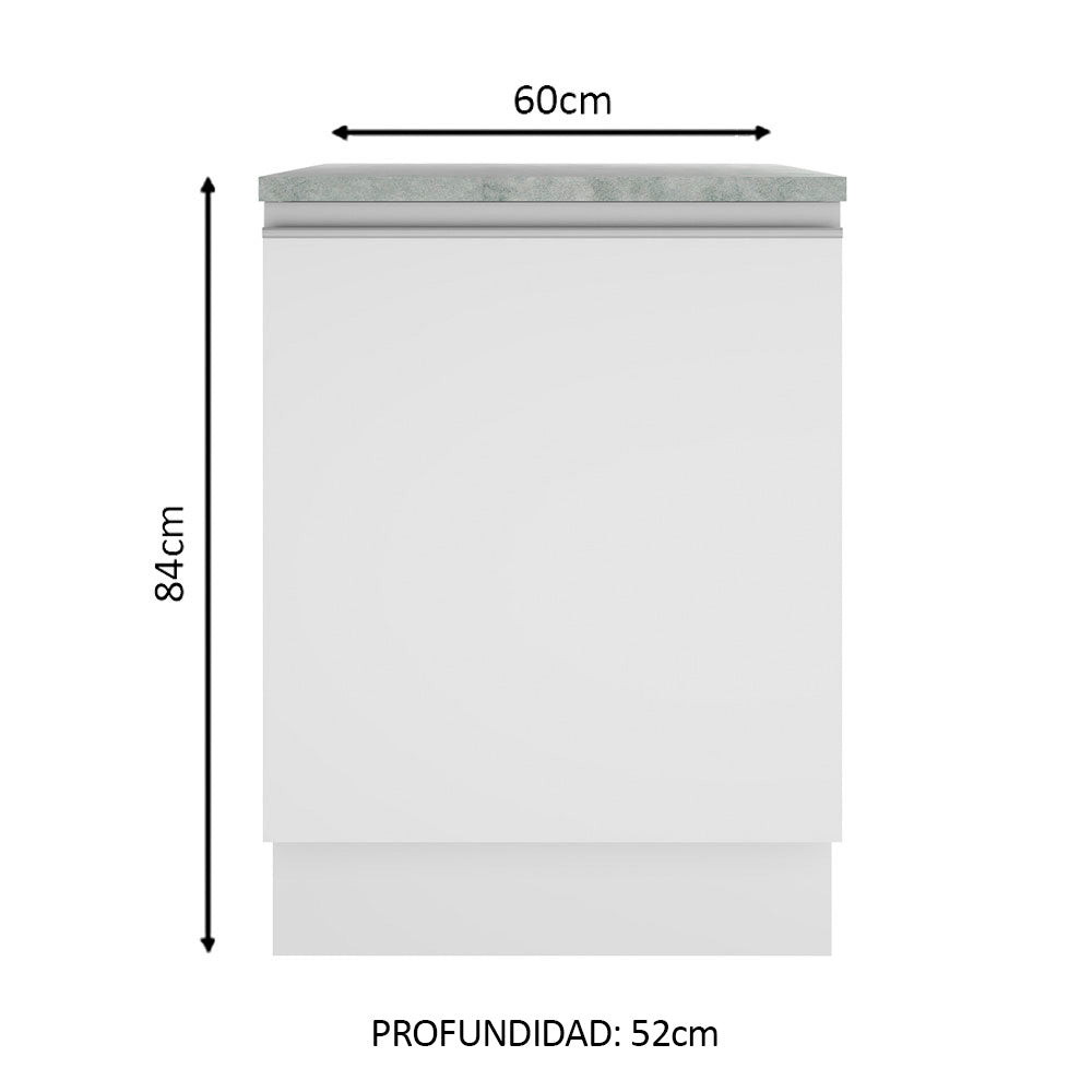 Bajo Mesada 60 cm 1 Puerta Blanco Glamy Madesa