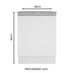 Bajo Mesada 60 cm 1 Puerta Blanco Glamy Madesa