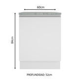 Bajo Mesada 60 cm Con 1 Puerta Glamy Blanco