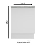 Bajo Mesada Cocina 60 cm 1 Puerta Blanco Stella Madesa