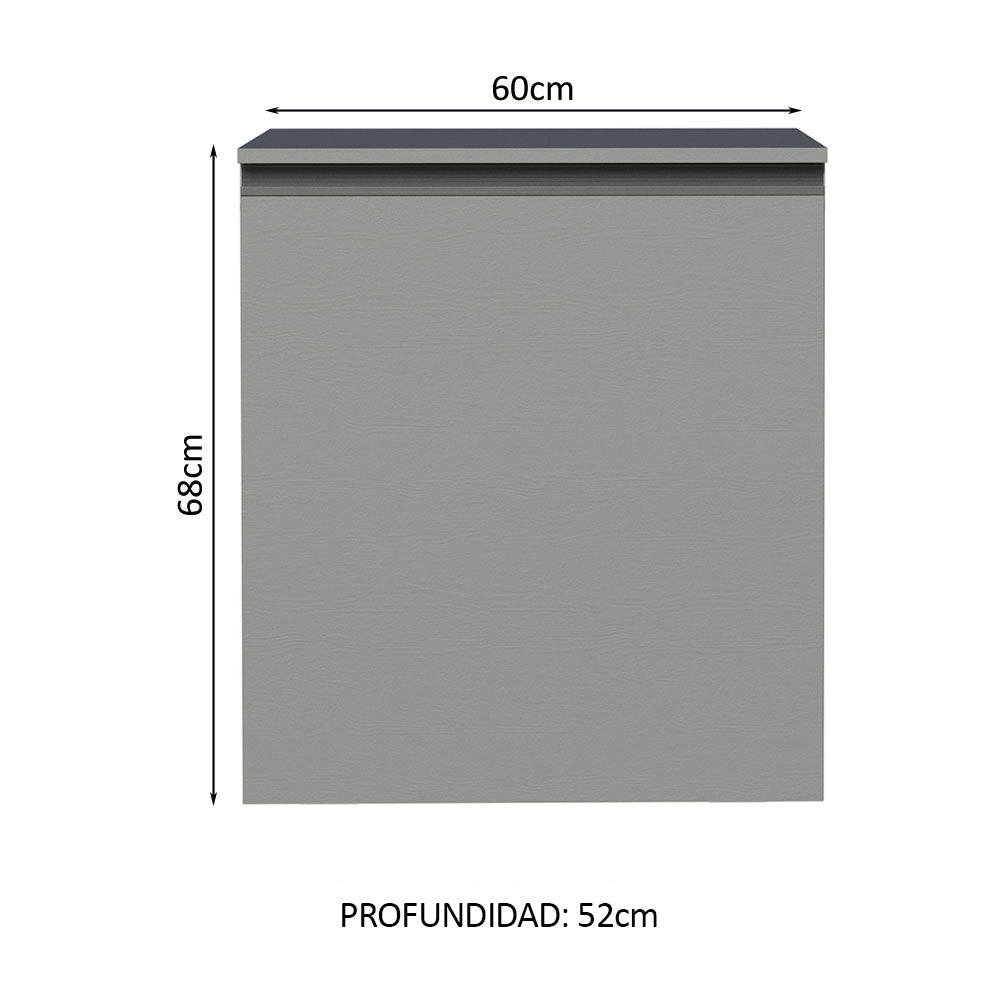 Bajo Mesada 60 cm 1 Puerta Nice Gris