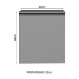 Bajo Mesada 60 cm 1 Puerta Nice Gris