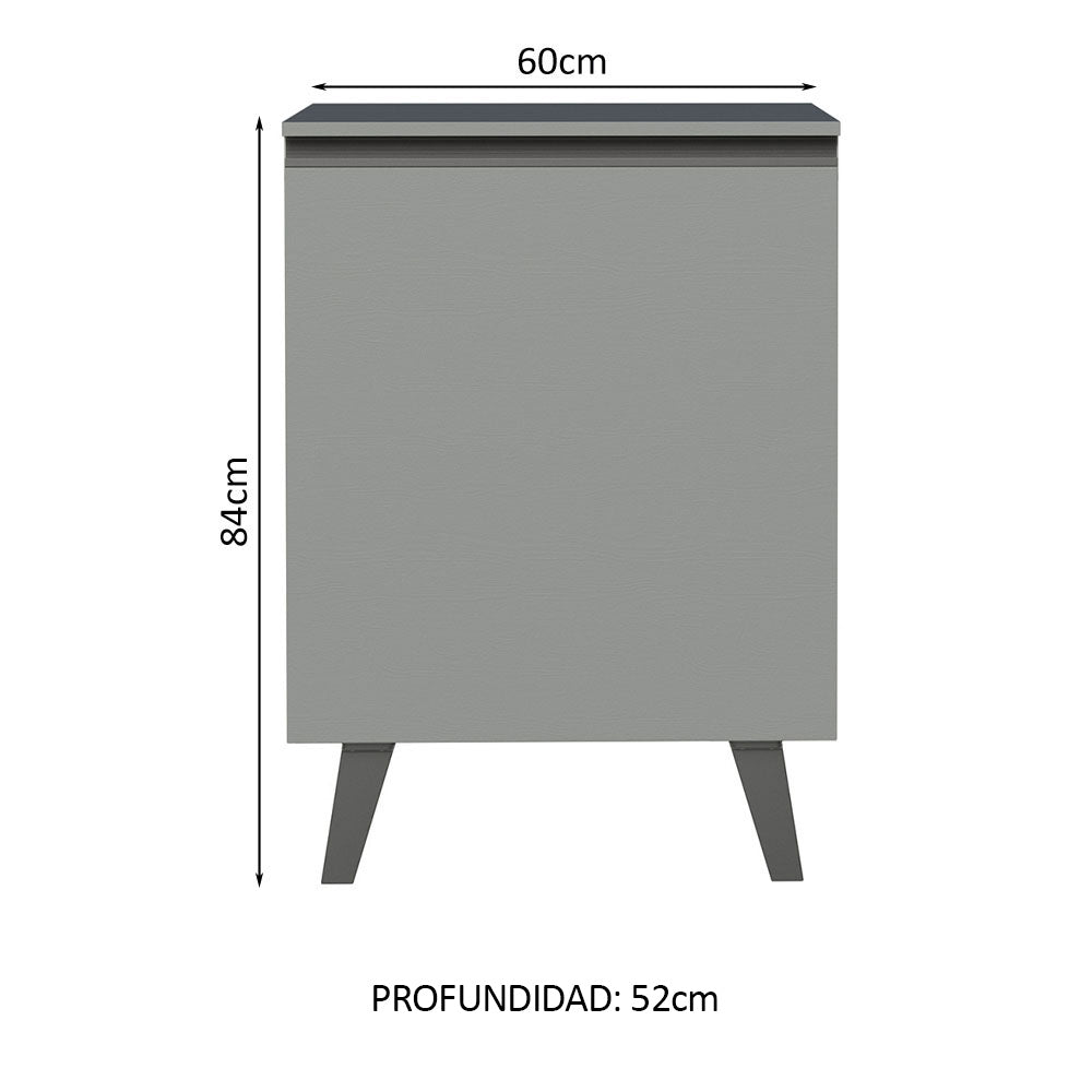 Bajo Mesada 60 cm Sin cajones 1 Puerta Nice Gris