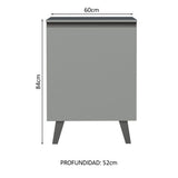 Bajo Mesada 60 cm Sin cajones 1 Puerta Nice Gris