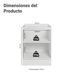 Bajo Mesada 60 cm 1 Puerta Sin Mesada Blanco/Crema Vik Madesa