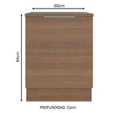 Bajo Mesada Cocina 60 cm 1 Puerta Marrón Stella Madesa