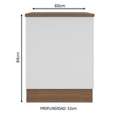 Bajo Mesada Cocina 60 cm 1 Puerta Marrón/Blanco Stella Madesa