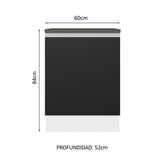 Bajo Mesada Cocina 100% MDF 60 cm 1 Puerta Blanco/Negro Acordes Madesa