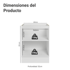 Bajo Mesada 60 cm 1 Puerta Sin Mesada Blanco/Negro Agata Madesa