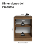 Bajo Mesada 60 cm 1 Pueta Marrón/Crema Vik Madesa
