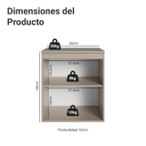 Bajo Mesada 60 cm Sin cajones 1 Puerta Nice Crema