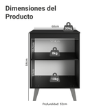 Bajo Mesada de Cocina 60 cm 1 Puerta con Patas Negro Nice Madesa