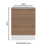 Bajo Mesada Cocina 60 cm 1 Puerta Blanco/Marrón Stella Madesa