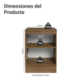 Bajo Mesada de Cocina 60 cm 1 Puerta Marrón/Gris Lux Madesa