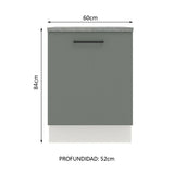 Bajo Mesada 60 cm Sin cajones 1 Puerta Agata Blanco/Gris