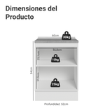 Bajo Mesada de Cocina 60 cm 1 Puerta Blanco/Gris Vik Madesa