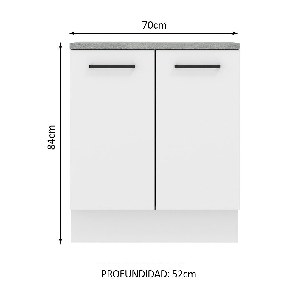 Bajo Mesada 70 cm 2 Puertas Agata Blanco