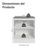 Bajo Mesada de Cocina 70 cm 2 Puertas Blanco Vik Madesa