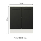 Bajo Mesada 70 cm Sin cajones 2 Puertas Agata Blanco/Negro