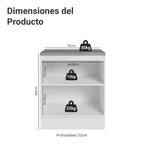 Bajo Mesada 70 cm 2 Puertas (Con Mesada) Blanco/Negro Lux Madesa