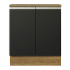 Bajo Mesada 70 x 52 cm 2 Puertas Marrón/Negro Glamy Madesa