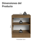 Bajo Mesada 70 cm 2 Puertas (Con Mesada) Marrón/Negro Lux Madesa