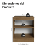 Bajo Mesada de Cocina 70 cm 2 Puetas (Con Mesada) Marrón/Negro Lux Madesa