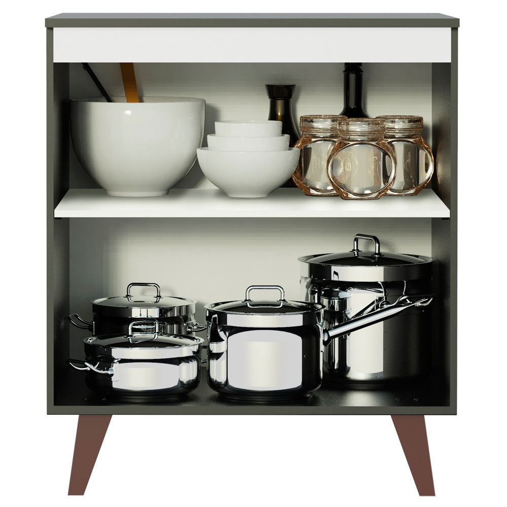 Bajo Mesada 70 cm 2 Puertas Reims Negro